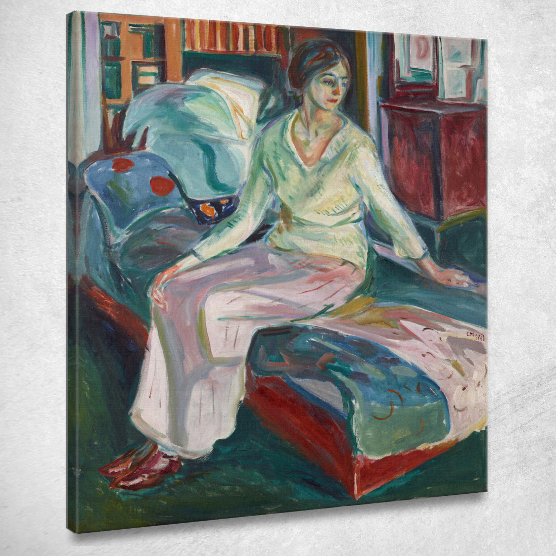 Modello Seduto Sul Divano Edvard Munch em271 quadro stampato su tela Modello Seduto Sul Divano Edvard Munch em271 quadro stampato su tela