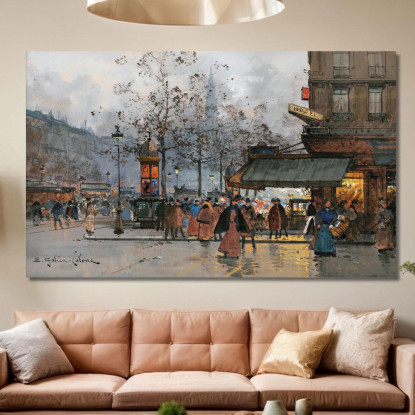 Boulevard Vivace A Parigi Eugène Galien-Laloue egl7 quadro stampato su tela