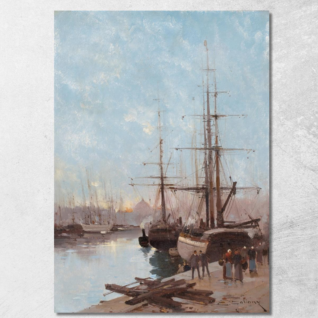 Scena Del Porto Eugène Galien-Laloue egl14 quadro stampato su tela Scena Del Porto Eugène Galien-Laloue egl14 quadro stampato su tela