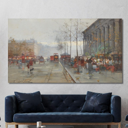 Il Mercato Dei Fiori Della Madeleine Eugène Galien-Laloue egl28 quadro stampato su tela
