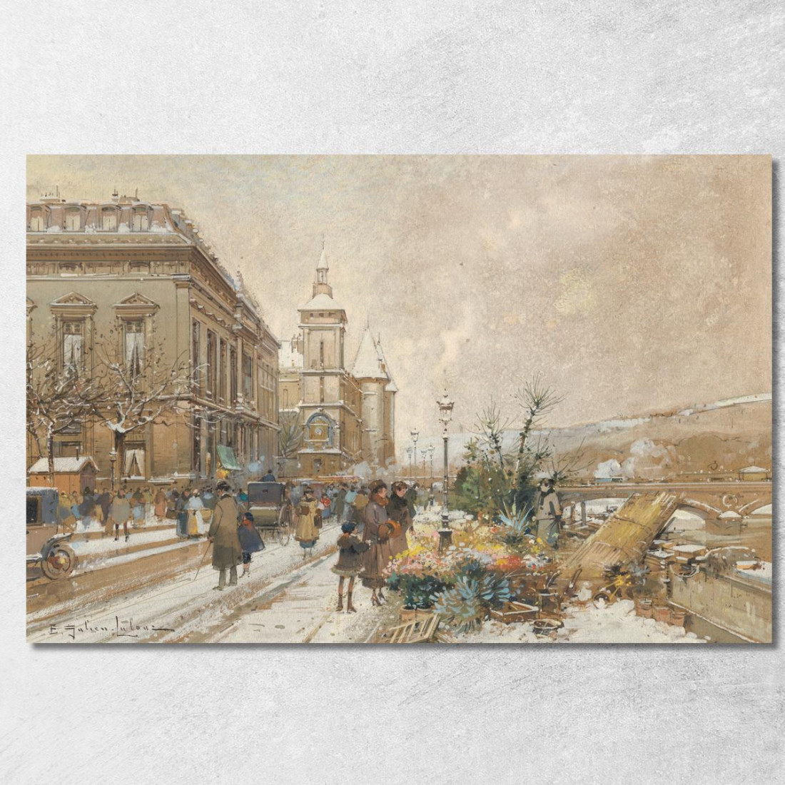 Il Mercato Dei Fiori Eugène Galien-Laloue egl30 quadro stampato su tela Il Mercato Dei Fiori Eugène Galien-Laloue egl30 quadro stampato su tela