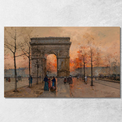 L'Arco Di Trionfo Place De L'Etoile Eugène Galien-Laloue egl39 quadro stampato su tela