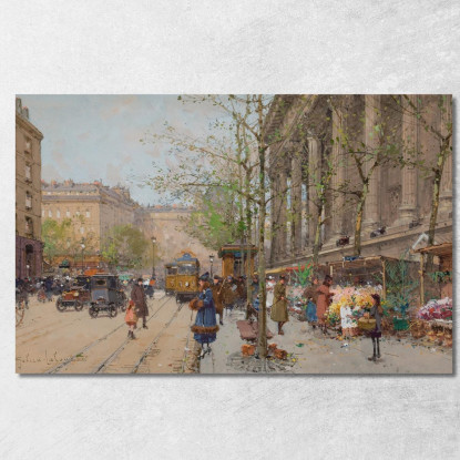 Mercato Dei Fiori Place De La Madeleine Eugène Galien-Laloue egl43 quadro stampato su tela