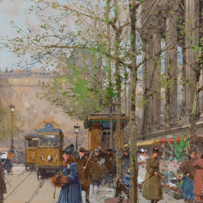 Mercato Dei Fiori Place De La Madeleine Eugène Galien-Laloue egl43 quadro stampato su tela