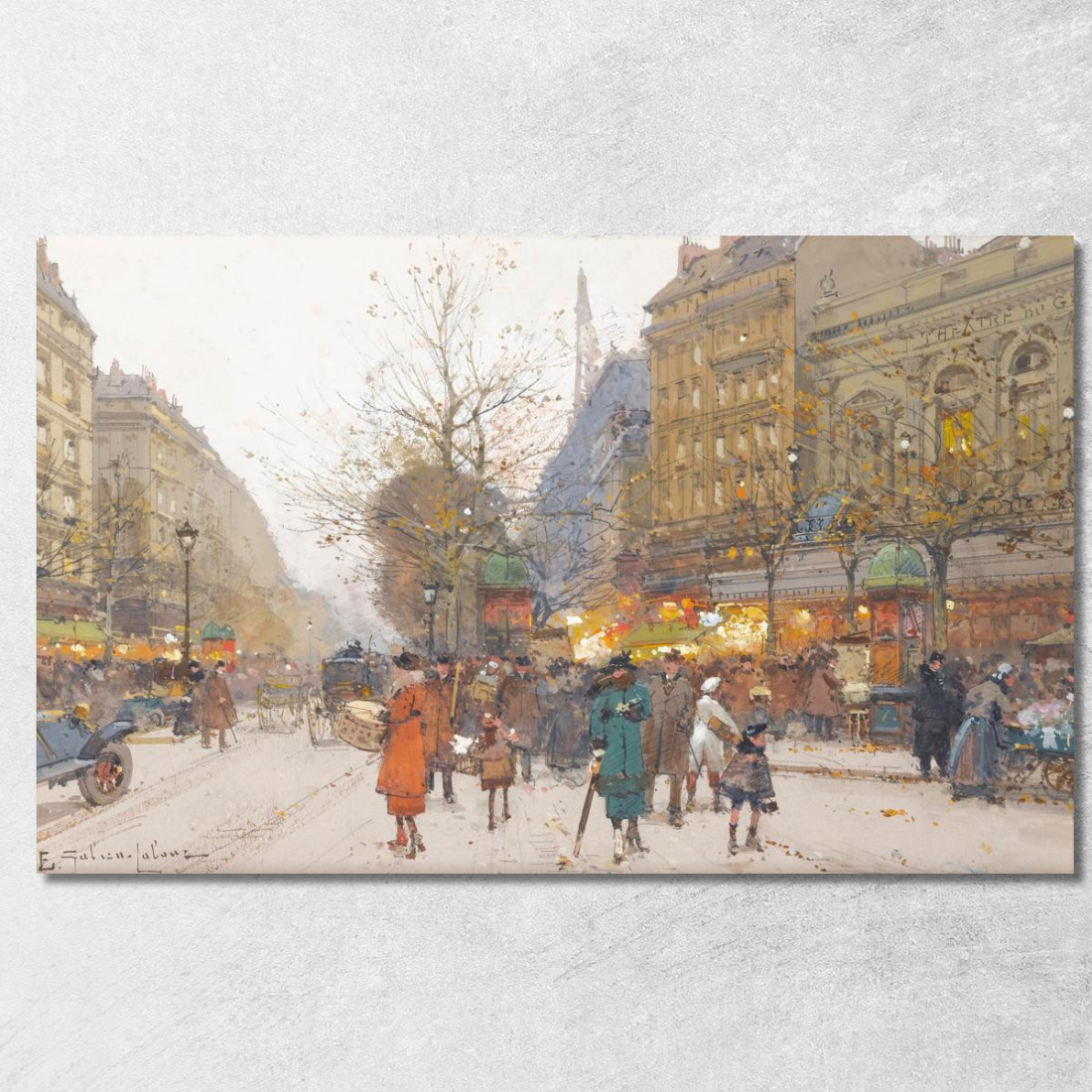 Teatro Du Gymnase Boulevard De Bonne-Nouvelle Eugène Galien-Laloue egl71 quadro stampato su tela Teatro Du Gymnase Boulevard De Bonne-Nouvelle Eugène Galien-Laloue egl71 quadro stampato su tela
