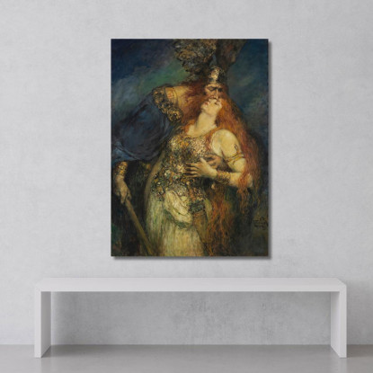 L'Addio Di Wotan Ferdinand Leeke flk17 quadro stampato su tela