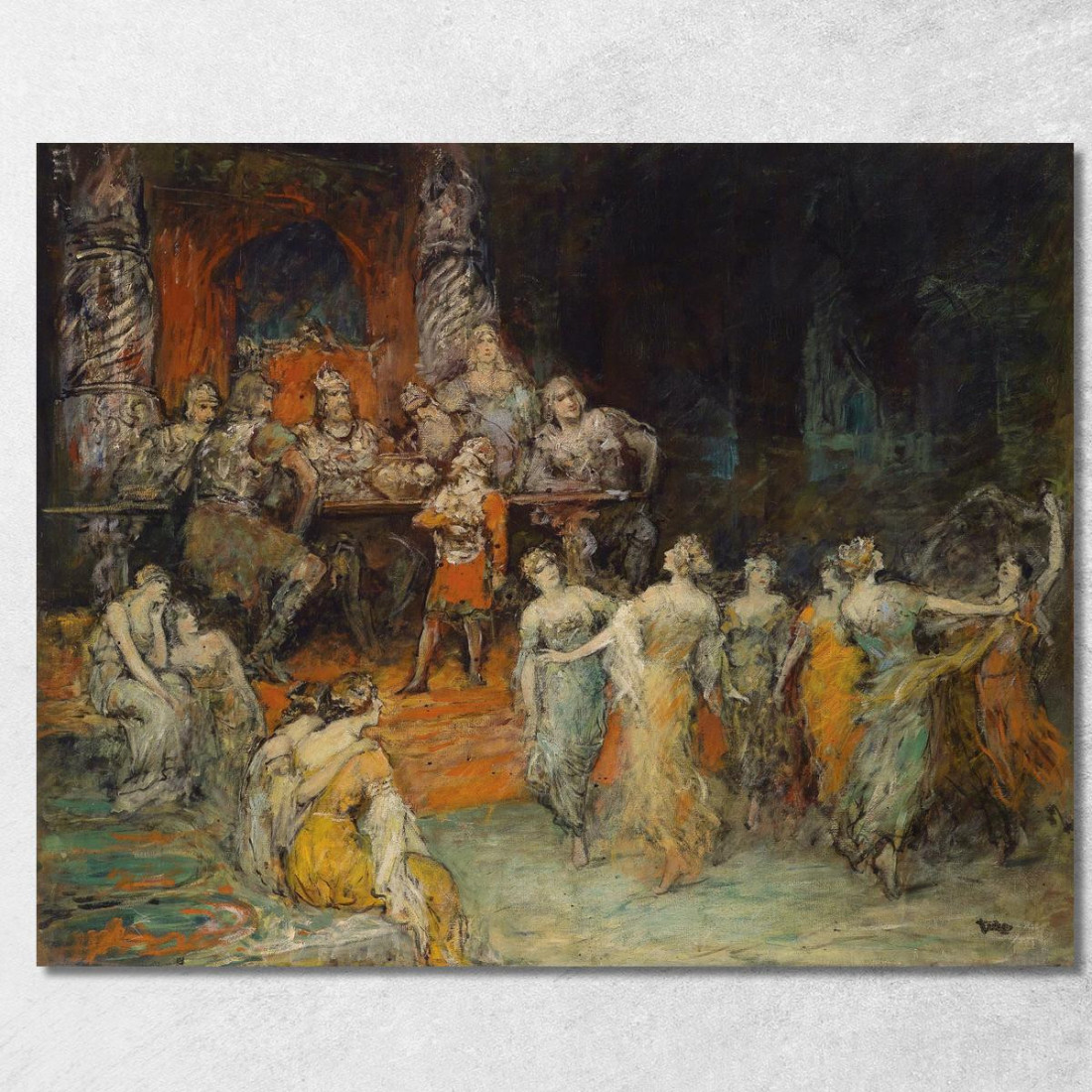 Il Re Nano Laurino Alla Corte Di Dietrich Von Bern Ferdinand Leeke flk18 quadro stampato su tela Il Re Nano Laurino Alla Corte Di Dietrich Von Bern Ferdinand Leeke flk18 quadro stampato su tela
