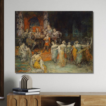 Il Re Nano Laurino Alla Corte Di Dietrich Von Bern Ferdinand Leeke flk18 quadro stampato su tela
