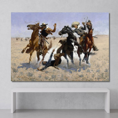 Aiutare Un Compagno Frederic Remington frm5 quadro stampato su tela