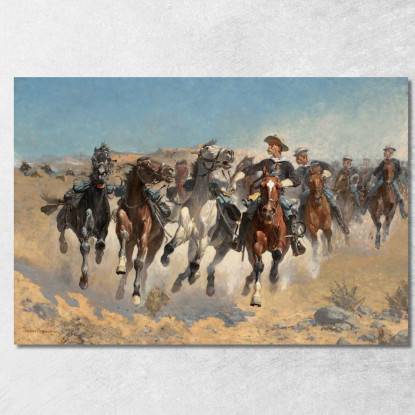 Smontò Il Quarto Soldato Che Muoveva I Cavalli Guidati Frederic Remington frm13 quadro stampato su tela