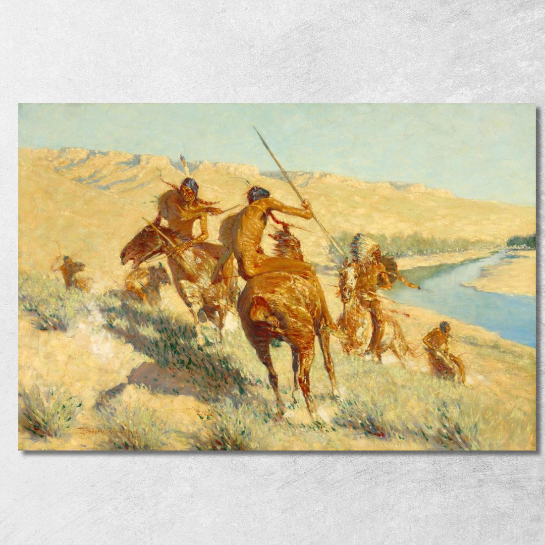 Episodio Del Fucile Di Buffalo Frederic Remington frm14 quadro stampato su tela Episodio Del Fucile Di Buffalo Frederic Remington frm14 quadro stampato su tela