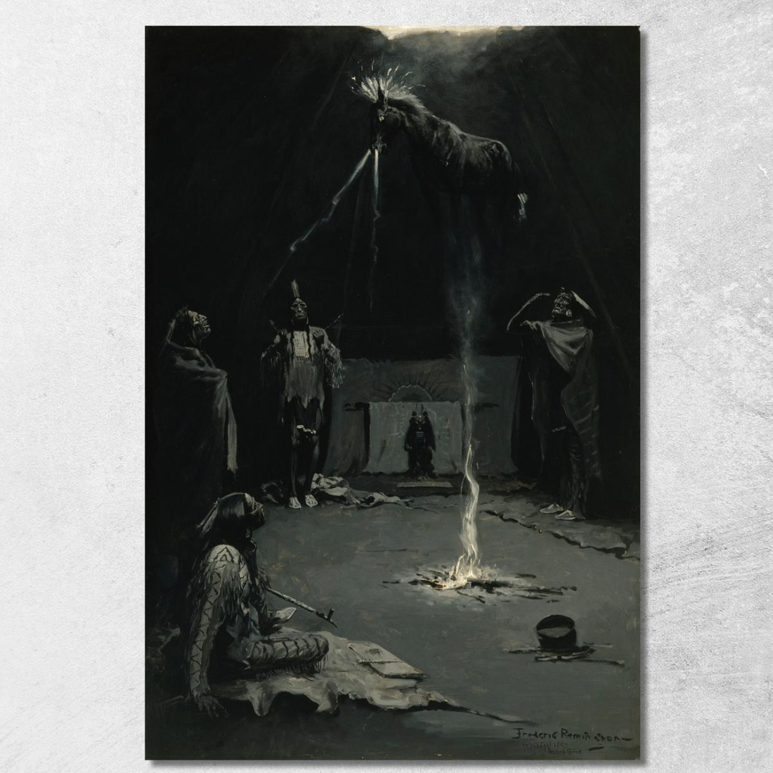 Dio Del Fuoco Indiano L'Andare Del Cavallo Della Medicina Frederic Remington frm21 quadro stampato su tela Dio Del Fuoco Indiano L'Andare Del Cavallo Della Medicina Frederic Remington frm21 quadro stampato su tela