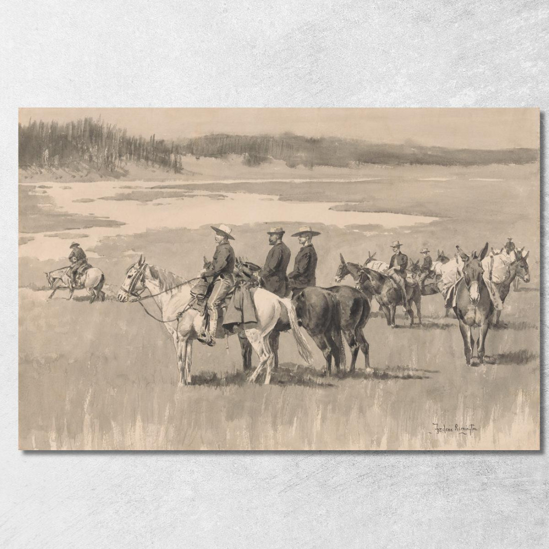 Sulle Sorgenti Burgess Alla Ricerca Di Una Ford Frederic Remington frm26 quadro stampato su tela Sulle Sorgenti Burgess Alla Ricerca Di Una Ford Frederic Remington frm26 quadro stampato su tela