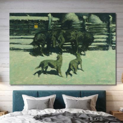 La Richiesta Di Aiuto Frederic Remington frm39 quadro stampato su tela