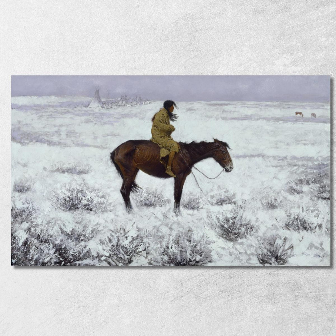 Il Ragazzo Pastore Frederic Remington frm47 quadro stampato su tela Il Ragazzo Pastore Frederic Remington frm47 quadro stampato su tela