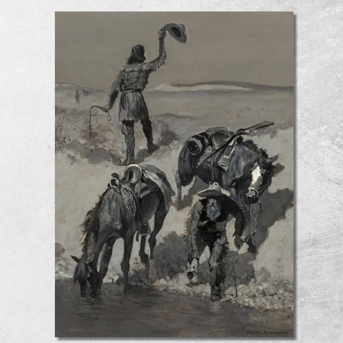 Acqua! Frederic Remington frm65 quadro stampato su tela Acqua! Frederic Remington frm65 quadro stampato su tela