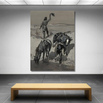 Acqua! Frederic Remington frm65 quadro stampato su tela