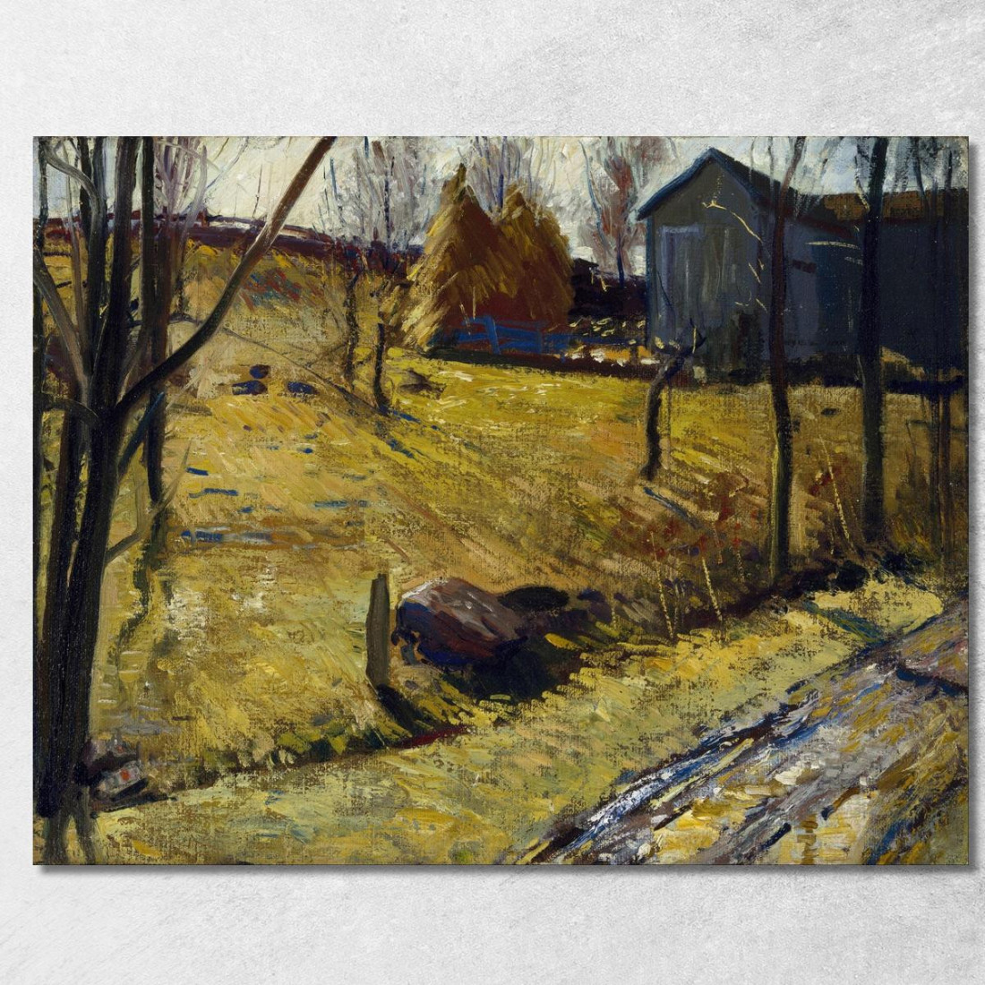 Pagliai E Fienile George Wesley Bellows gwb24 quadro stampato su tela Pagliai E Fienile George Wesley Bellows gwb24 quadro stampato su tela