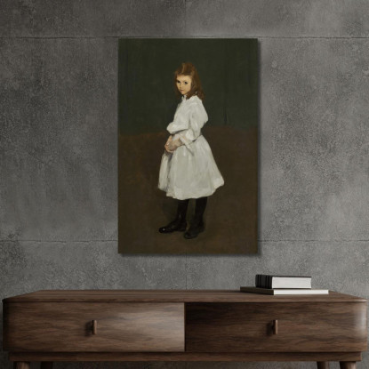 Bambina In Bianco Queenie Burnett George Wesley Bellows gwb29 quadro stampato su tela