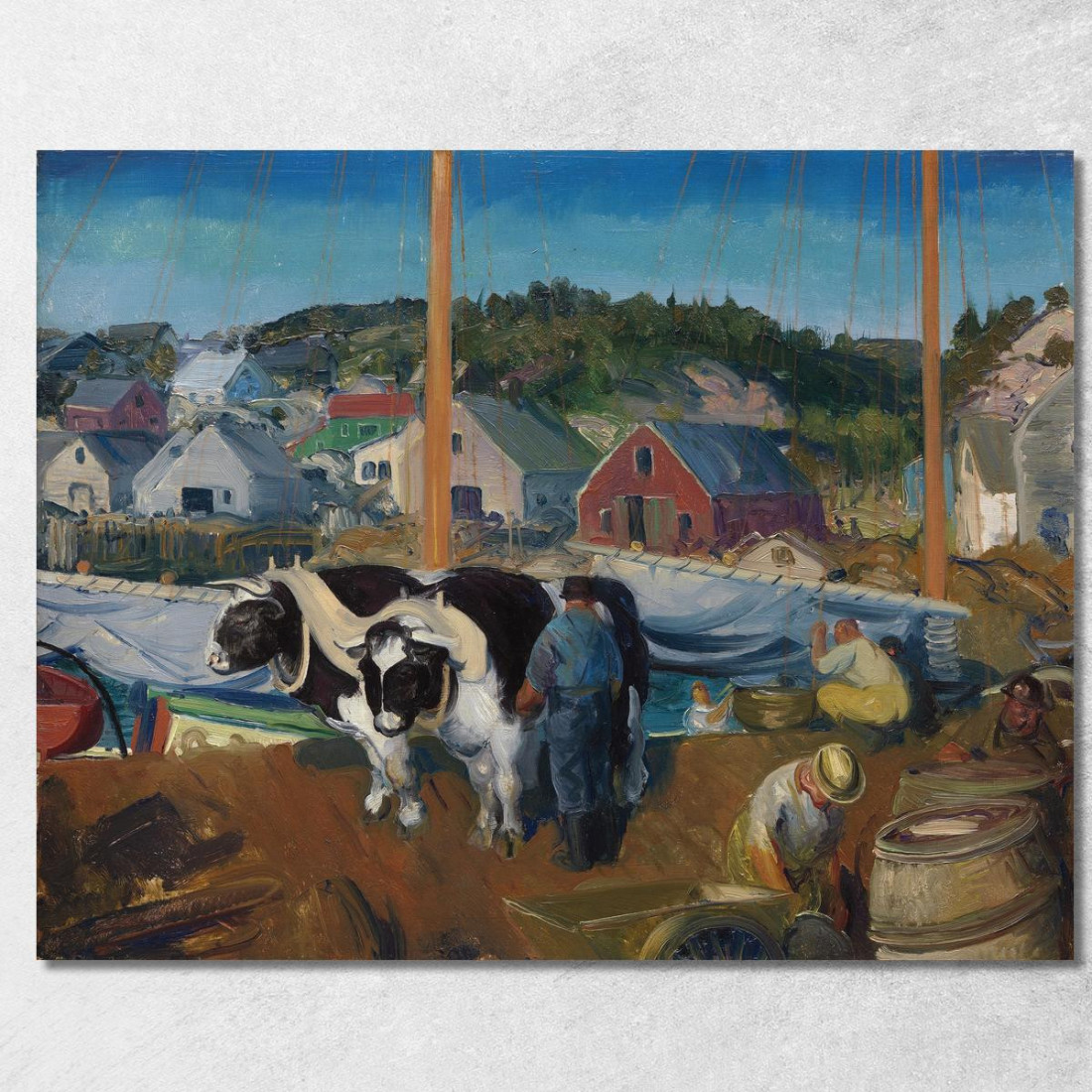 Pontile Del Team Ox A Matinicus George Wesley Bellows gwb44 quadro stampato su tela Pontile Del Team Ox A Matinicus George Wesley Bellows gwb44 quadro stampato su tela