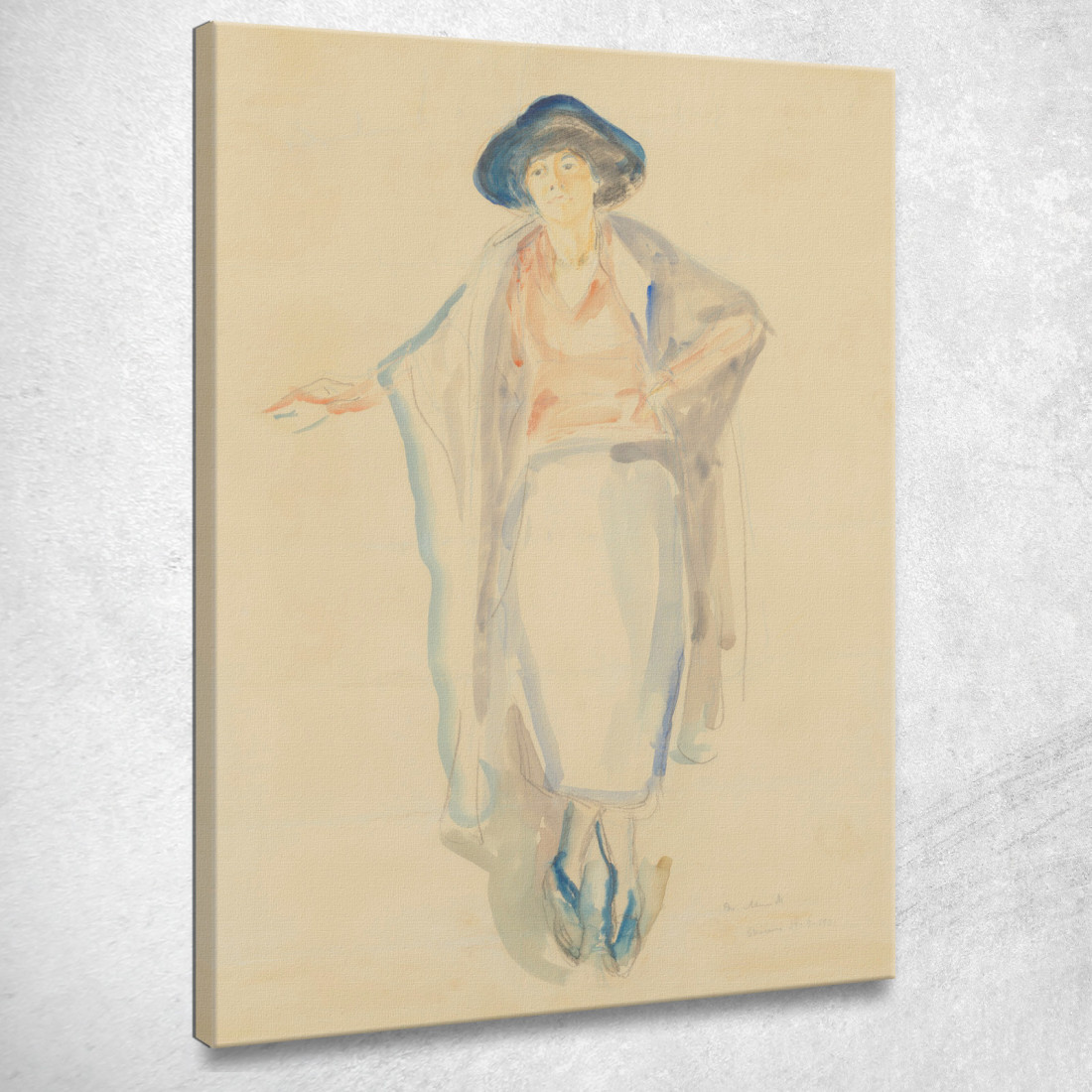 Donna In Piedi Con Cappello Lali Horstmann Edvard Munch em298 quadro stampato su tela Donna In Piedi Con Cappello Lali Horstmann Edvard Munch em298 quadro stampato su tela