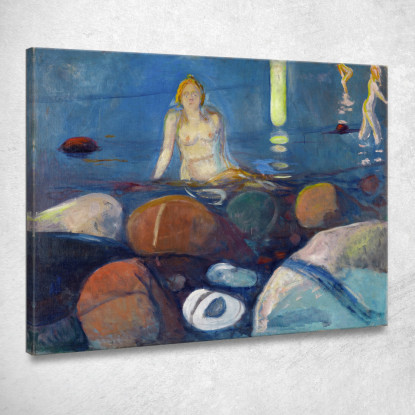 Notte D'Estate. Sirena Edvard Munch em300 quadro stampato su tela