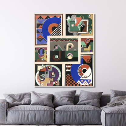 Collezione Decori E Colori Pl.02 Georges Valmier gvl3 quadro stampato su tela