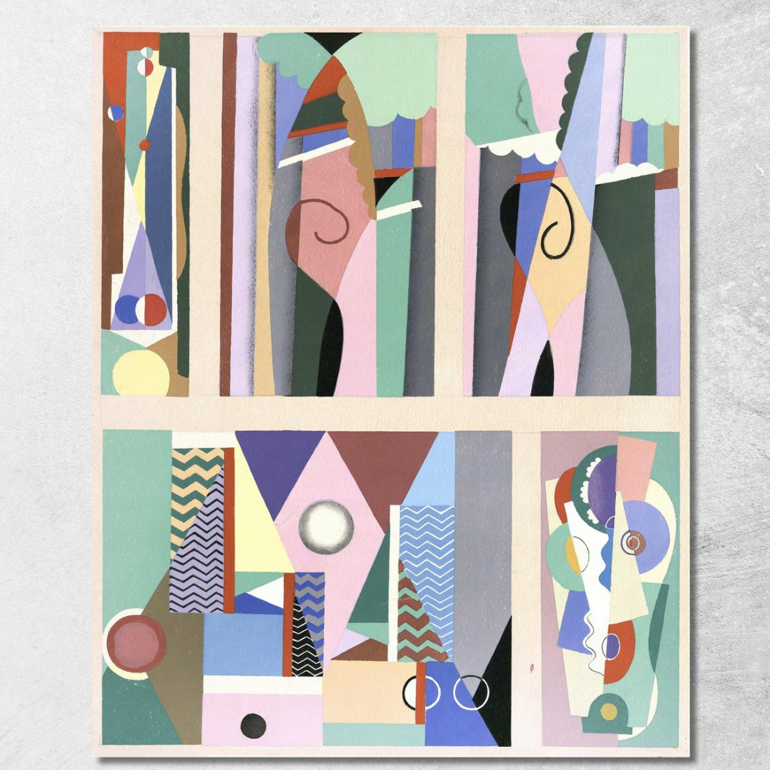 Collezione Decori E Colori Pl.09 Georges Valmier gvl10 quadro stampato su tela Collezione Decori E Colori Pl.09 Georges Valmier gvl10 quadro stampato su tela