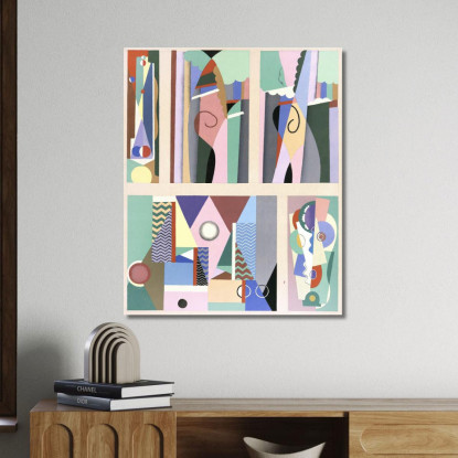 Collezione Decori E Colori Pl.09 Georges Valmier gvl10 quadro stampato su tela