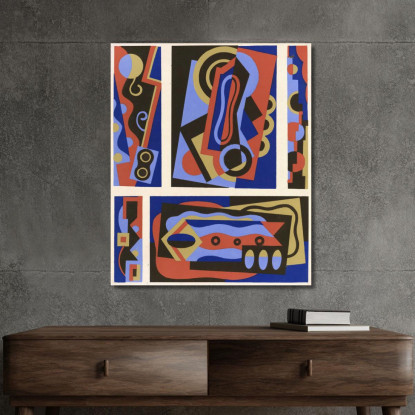 Collezione Decori E Colori Pl.10 Georges Valmier gvl11 quadro stampato su tela