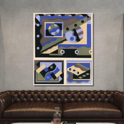 Collezione Decori E Colori Pl.15 Georges Valmier gvl16 quadro stampato su tela