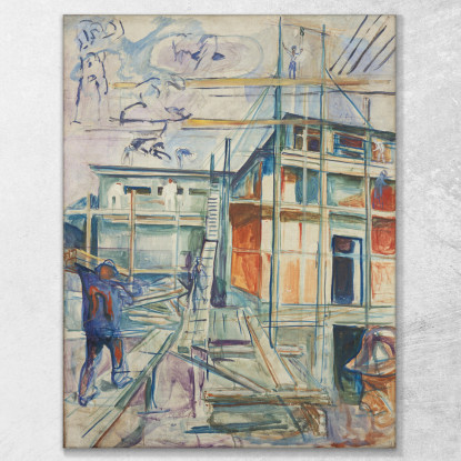 L'Edificio Dello Studio Invernale Edvard Munch em311 quadro stampato su tela