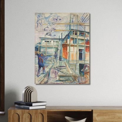 L'Edificio Dello Studio Invernale Edvard Munch em311 quadro stampato su tela