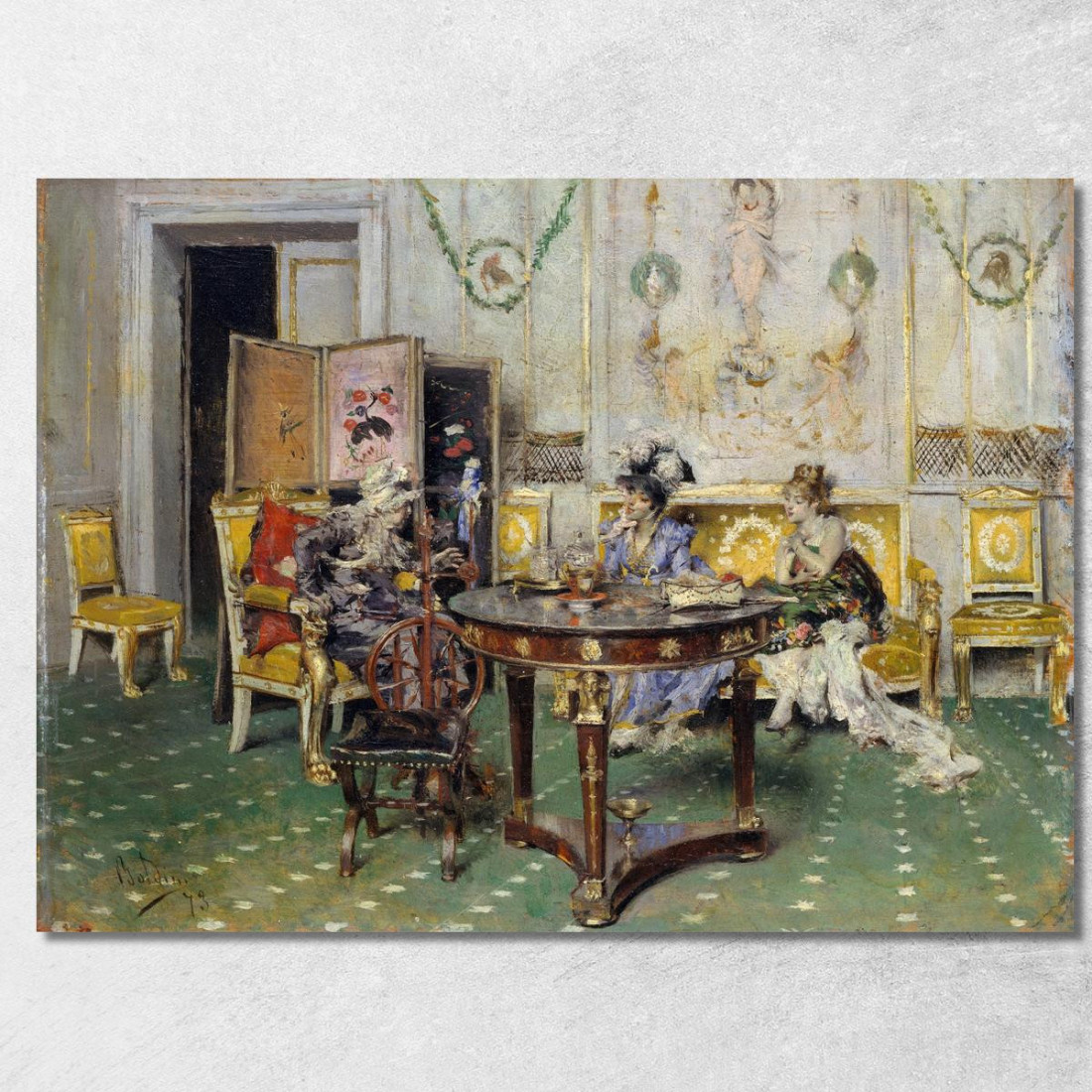 Pettegolezzo Giovanni Boldini gbd23 quadro stampato su tela Pettegolezzo Giovanni Boldini gbd23 quadro stampato su tela