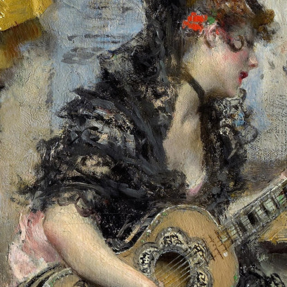 Chitarrista Giovanni Boldini gbd24 quadro stampato su tela