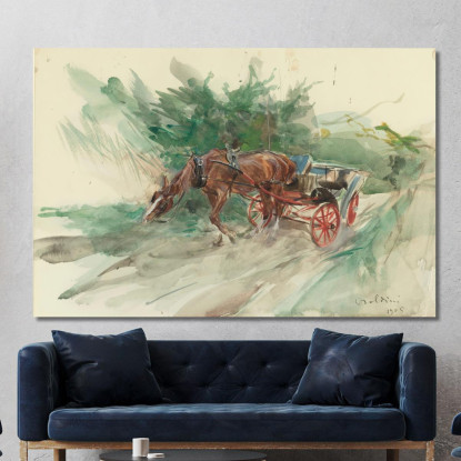 Cavallo E Carrozza Giovanni Boldini gbd26 quadro stampato su tela