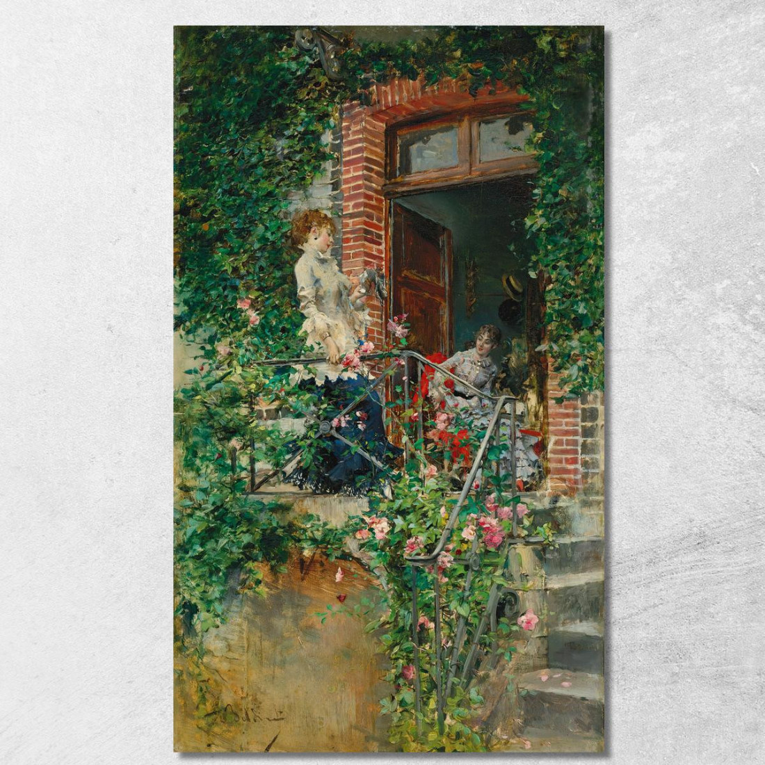 Sulla Terrazza Giovanni Boldini gbd46 quadro stampato su tela Sulla Terrazza Giovanni Boldini gbd46 quadro stampato su tela