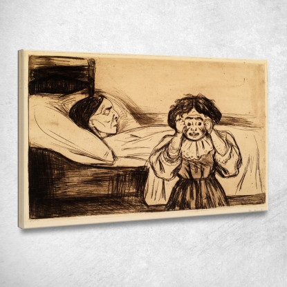 La Madre Morta E Il Suo Bambino Edvard Munch em316 quadro stampato su tela