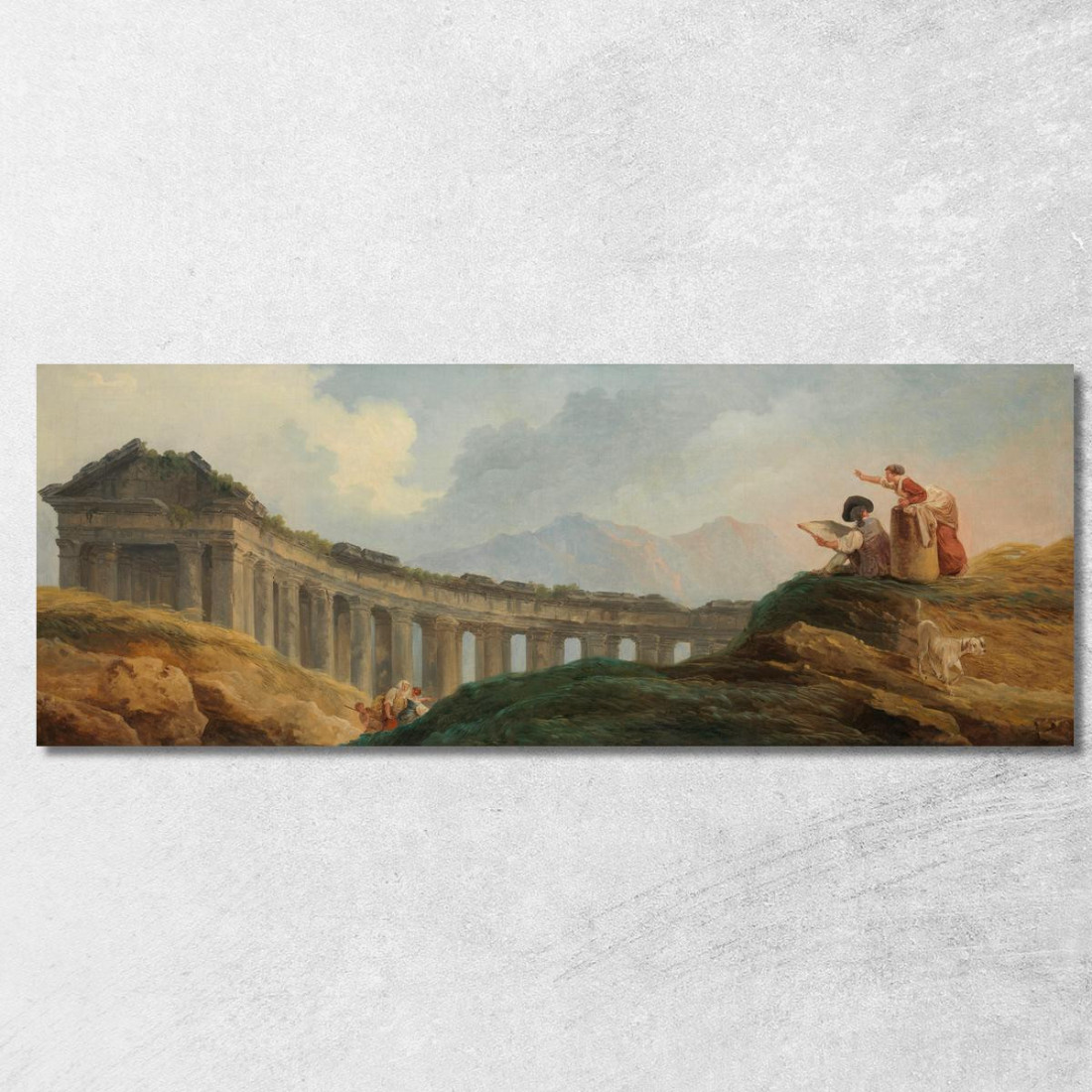 Un Colonnato In Rovina Hubert Robert hrb5 quadro stampato su tela Un Colonnato In Rovina Hubert Robert hrb5 quadro stampato su tela