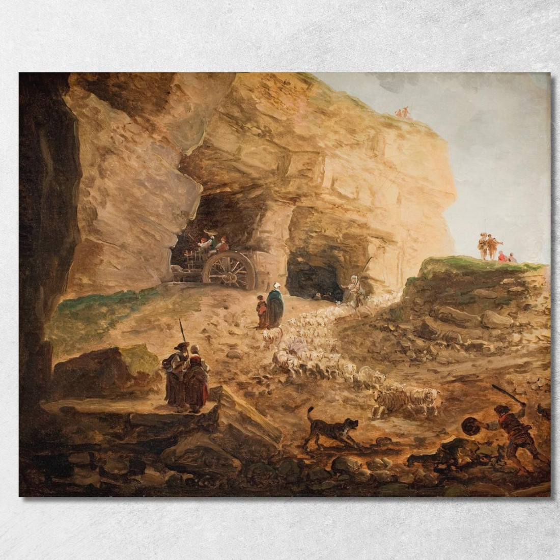 Una Cava Con Un Gregge Di Pecore Hubert Robert hrb12 quadro stampato su tela Una Cava Con Un Gregge Di Pecore Hubert Robert hrb12 quadro stampato su tela