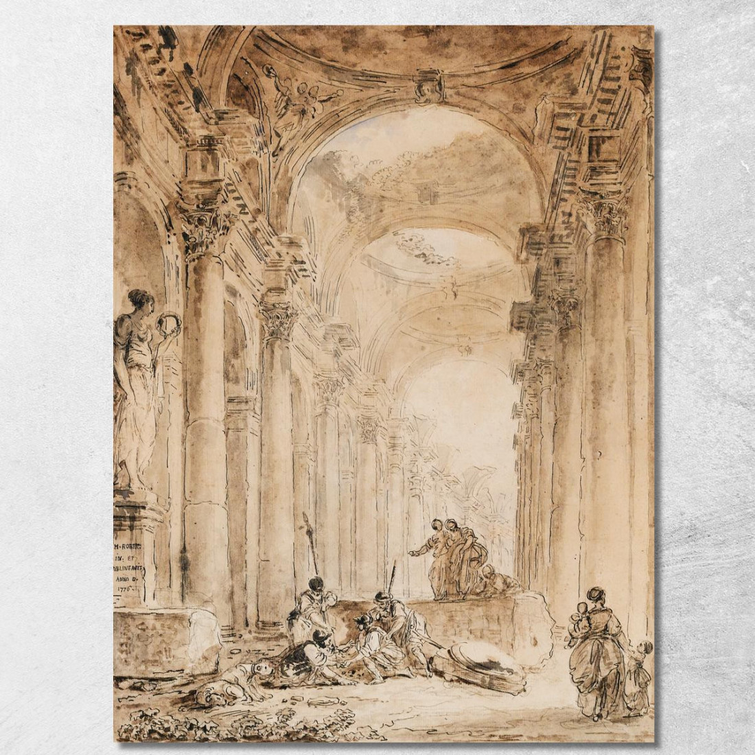 Composizione Architettonica Con Rovine Hubert Robert hrb25 quadro stampato su tela Composizione Architettonica Con Rovine Hubert Robert hrb25 quadro stampato su tela