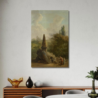 Monumento Del Giardino Hubert Robert hrb38 quadro stampato su tela