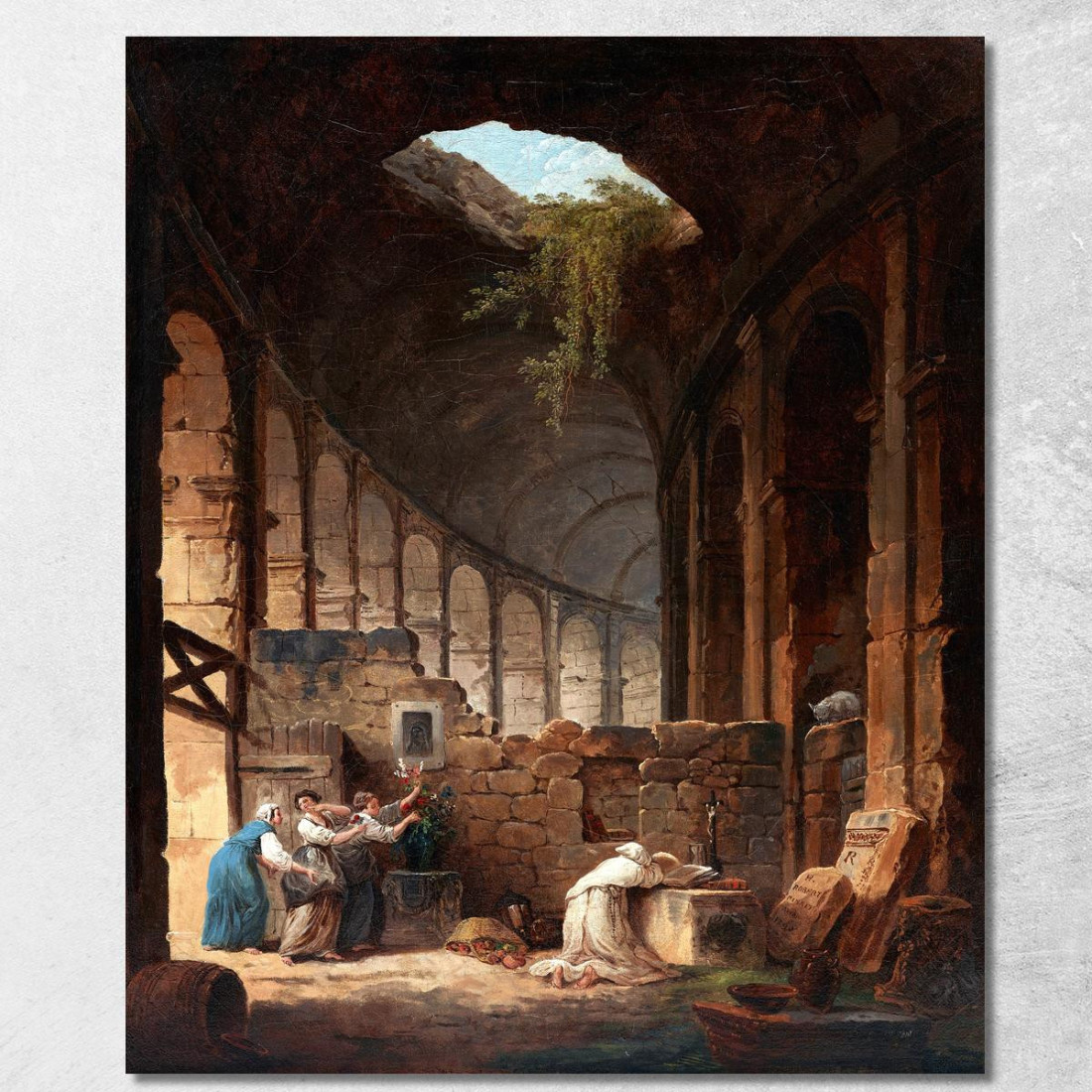 Eremita Nel Colosseo Hubert Robert hrb41 quadro stampato su tela Eremita Nel Colosseo Hubert Robert hrb41 quadro stampato su tela