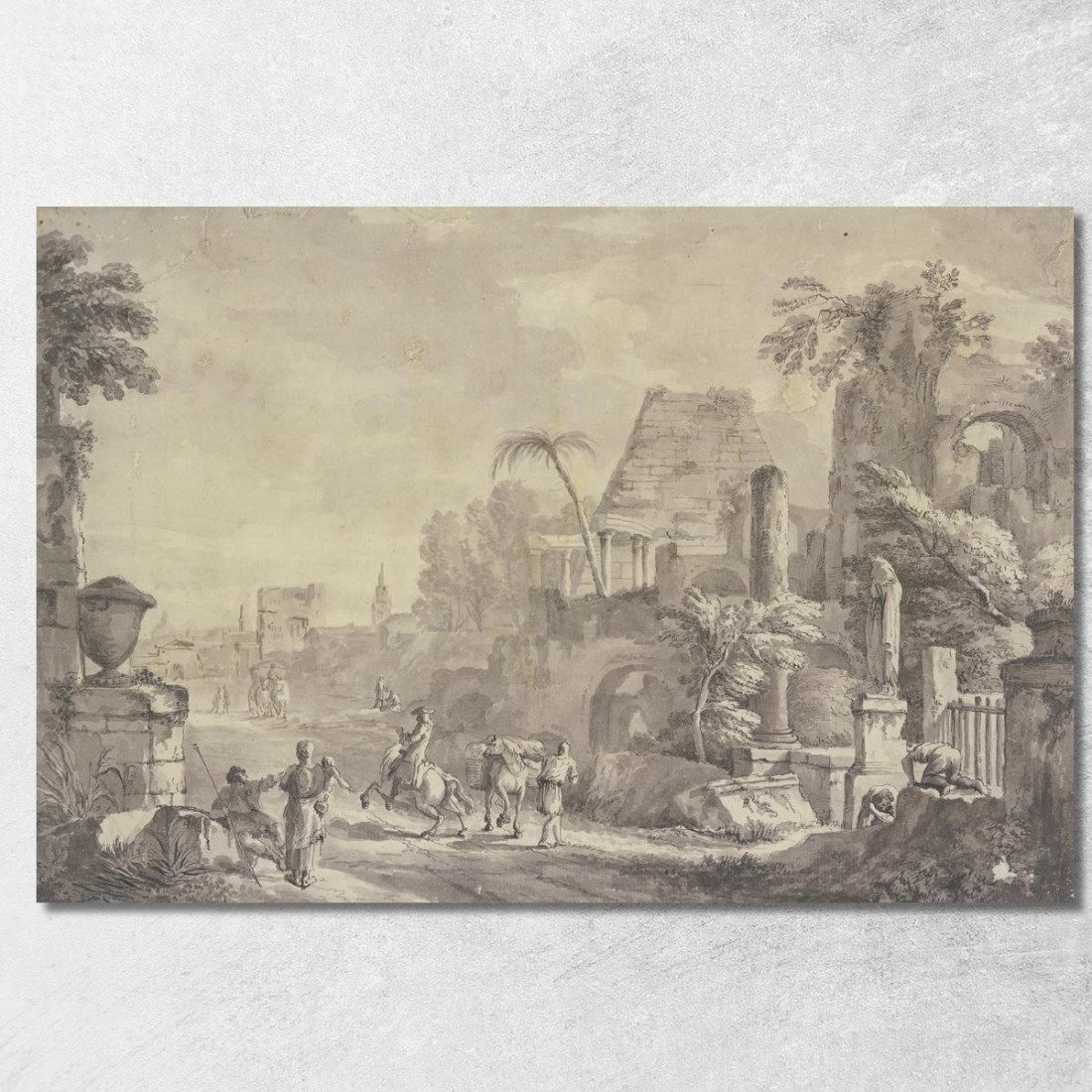 Paesaggio Eroico Hubert Robert hrb42 quadro stampato su tela Paesaggio Eroico Hubert Robert hrb42 quadro stampato su tela
