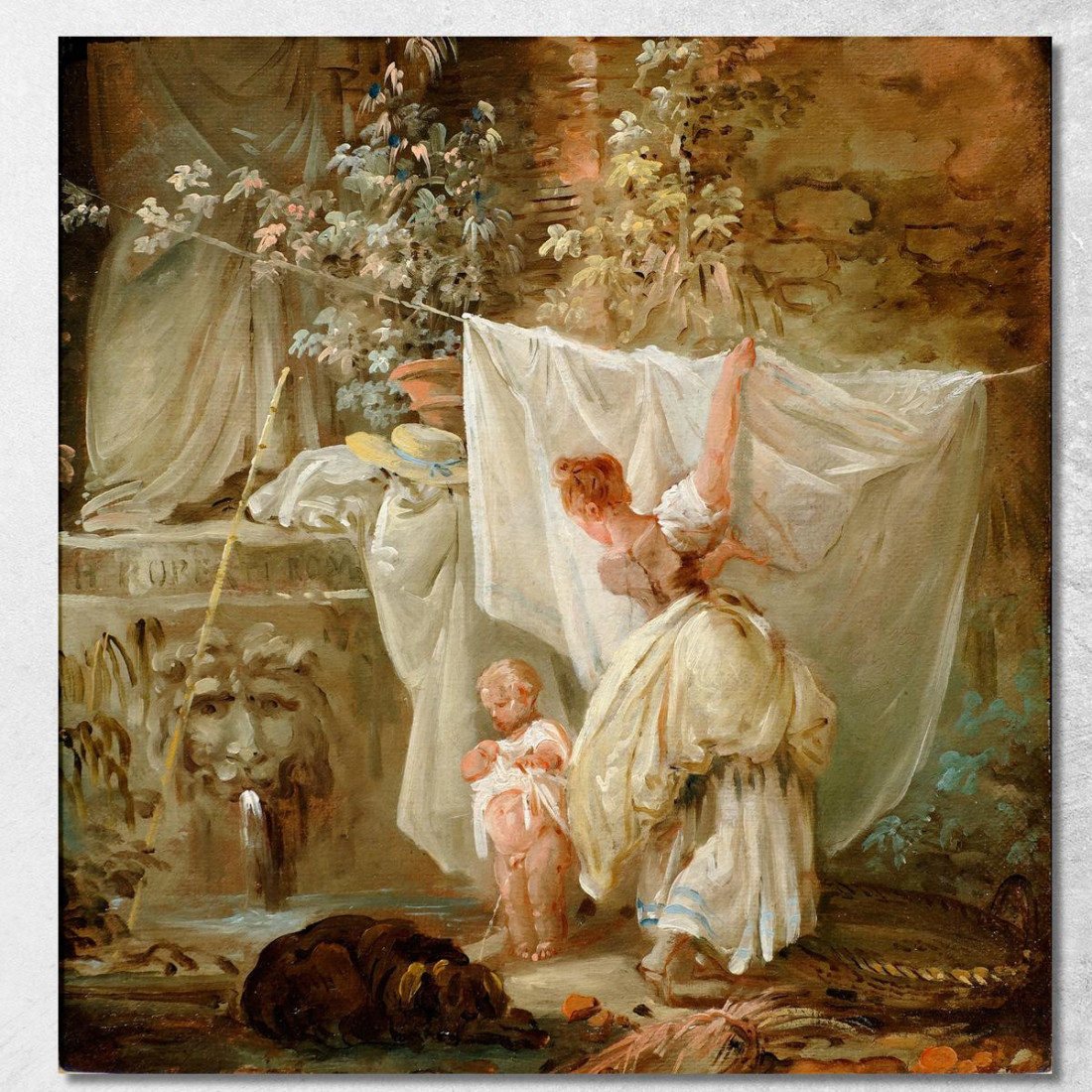 Lavandaia E Bambino Hubert Robert hrb61 quadro stampato su tela Lavandaia E Bambino Hubert Robert hrb61 quadro stampato su tela