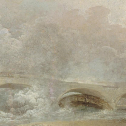 La Flessione Del Ponte Di Neuilly Hubert Robert hrb64 quadro stampato su tela