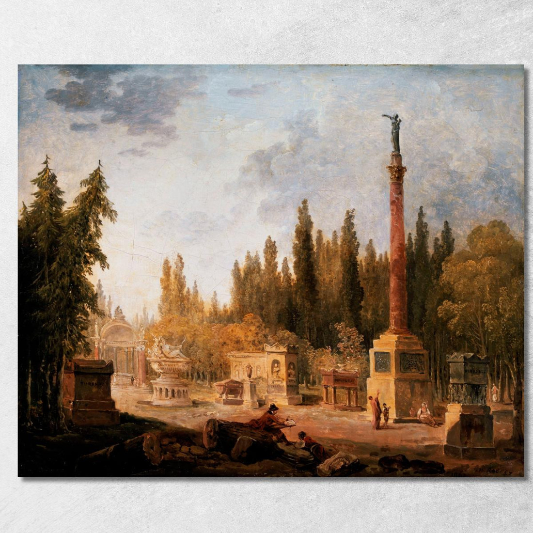 Il Giardino Del Museo Dei Monumenti Francesi Ex Convento Dei Petits-Augustins Hubert Robert hrb65 quadro stampato su tela Il Giardino Del Museo Dei Monumenti Francesi Ex Convento Dei Petits-Augustins Hubert Robert hrb65 quadro stampato su tela