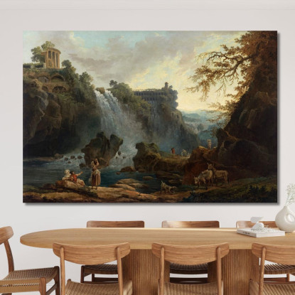 Cascate Di Tivoli Hubert Robert hrb69 quadro stampato su tela
