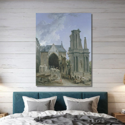 La Chiesa Dei Foglianti In Demolizione Hubert Robert hrb73 quadro stampato su tela