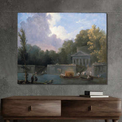 Scena Del Parco Hubert Robert hrb76 quadro stampato su tela